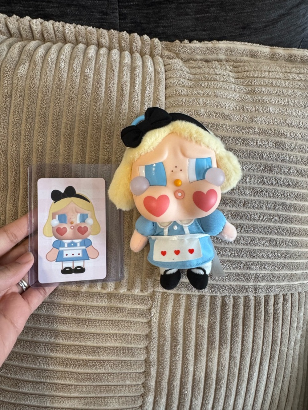 POP MART CryBaby Crying Again Series Vin Face Plush Pendant -  She's Alice